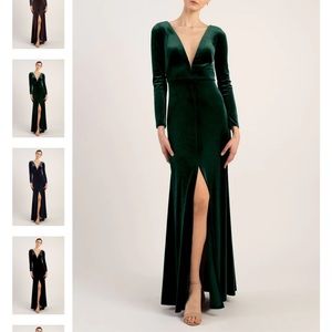 Jenny Yoo Malia Bridesmaid Dress emerald green velvet